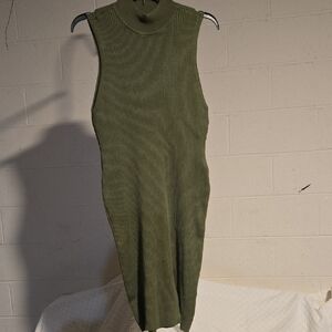 Chic Olive Sleeveless Midi Dress